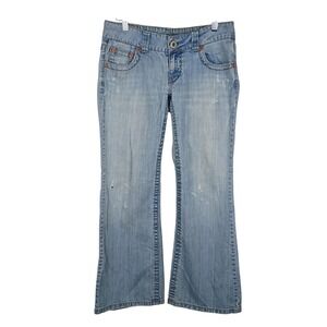 American Eagle Boyfriend Jeans Light Wash Distressed Low Rise 6 Short Cotton